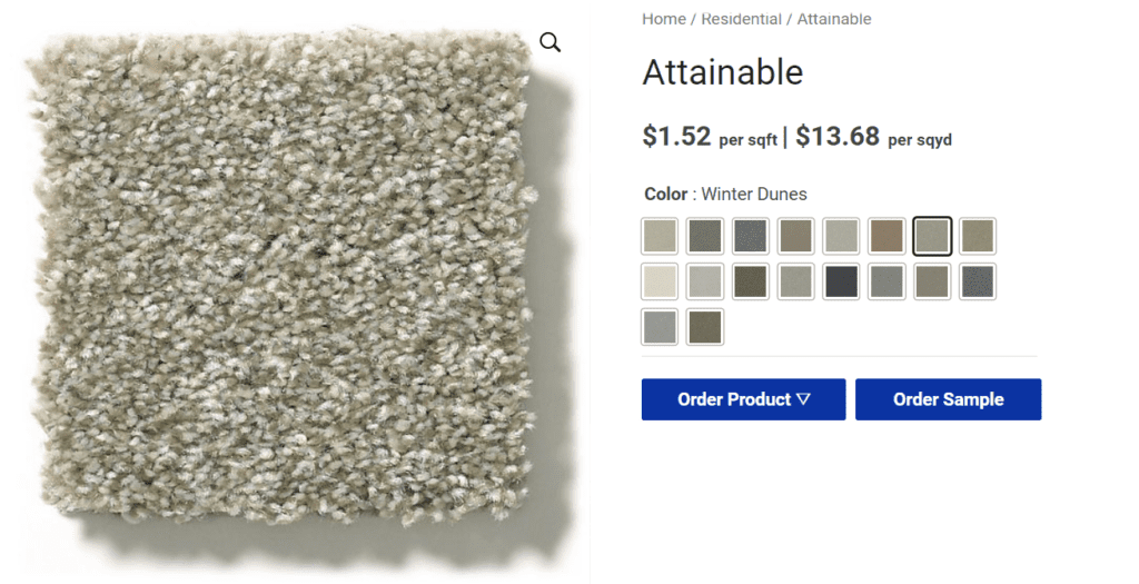 Attainable carpet swatch with details