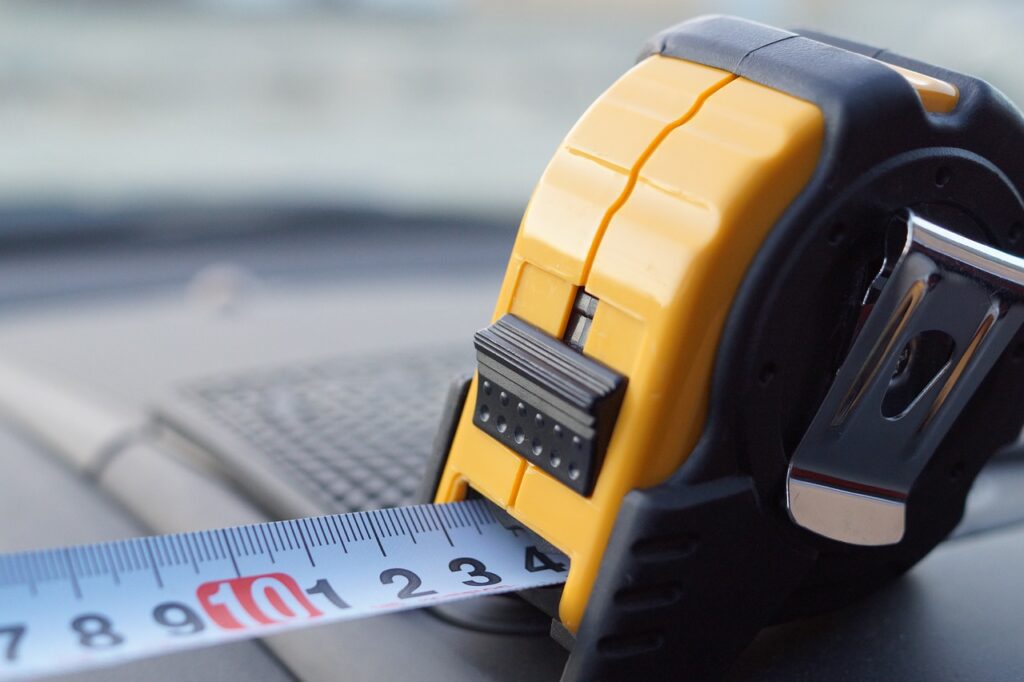 Closeup of steal measuring tape